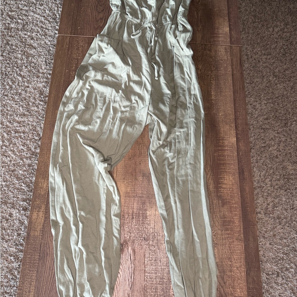 She + Sky Olive Green Jumpsuit
